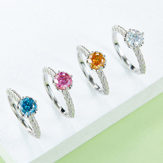 Colorful Moissanite Engagement Ring