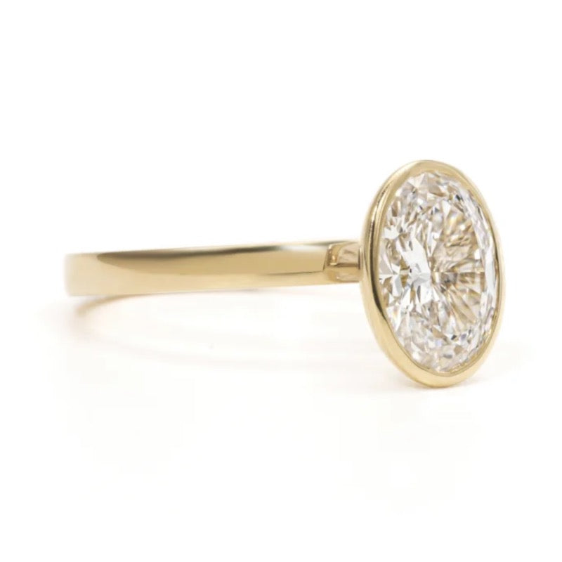 Oval Cut Solitaire Moissanite Engagement Ring
