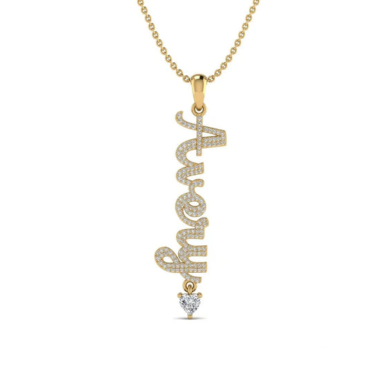 Vertical Design Custom Moissanite Name Necklace