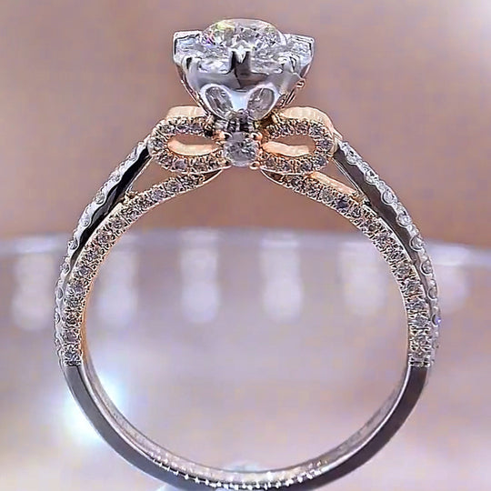 New Arrived Ribbon Design Moissanite Engagement Ring