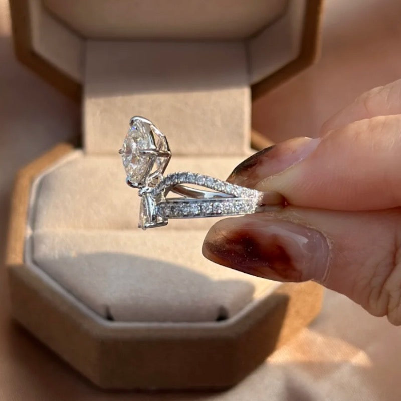 Cushion Crown Moissanite Engagement Ring
