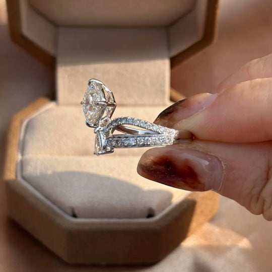 Cushion Crown Moissanite Engagement Ring