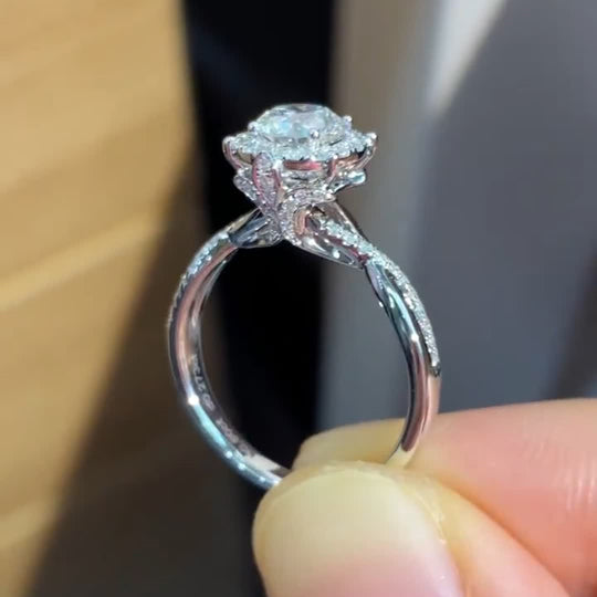 Mermaid Design Moissanite Engagement Ring