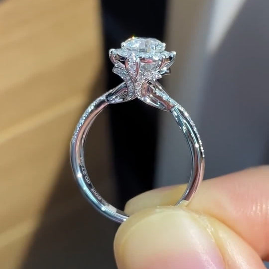 Mermaid Design Moissanite Engagement Ring