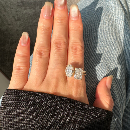 3CT Radiant Cut Solitaire Moissanite Engagement Ring