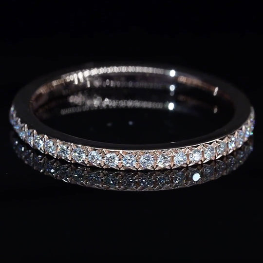 Wedding Band Moissanite Half Eternity Ring