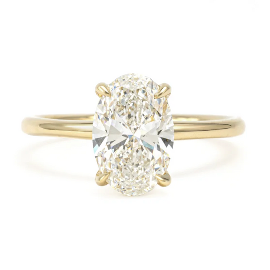 3CT Oval Cut Solitaire Moissanite Engagement Ring