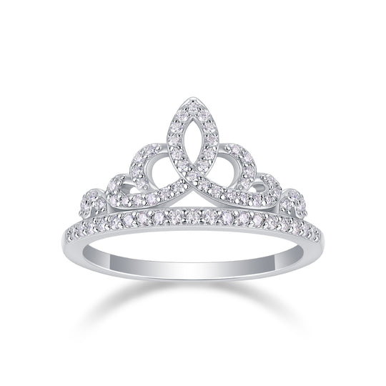 Princess Crown Design Moissanite Wedding Ring