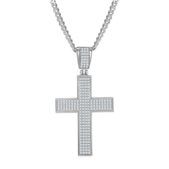 Moissanite Cross Pendant Necklace