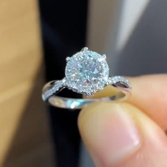 Mermaid Design Moissanite Engagement Ring