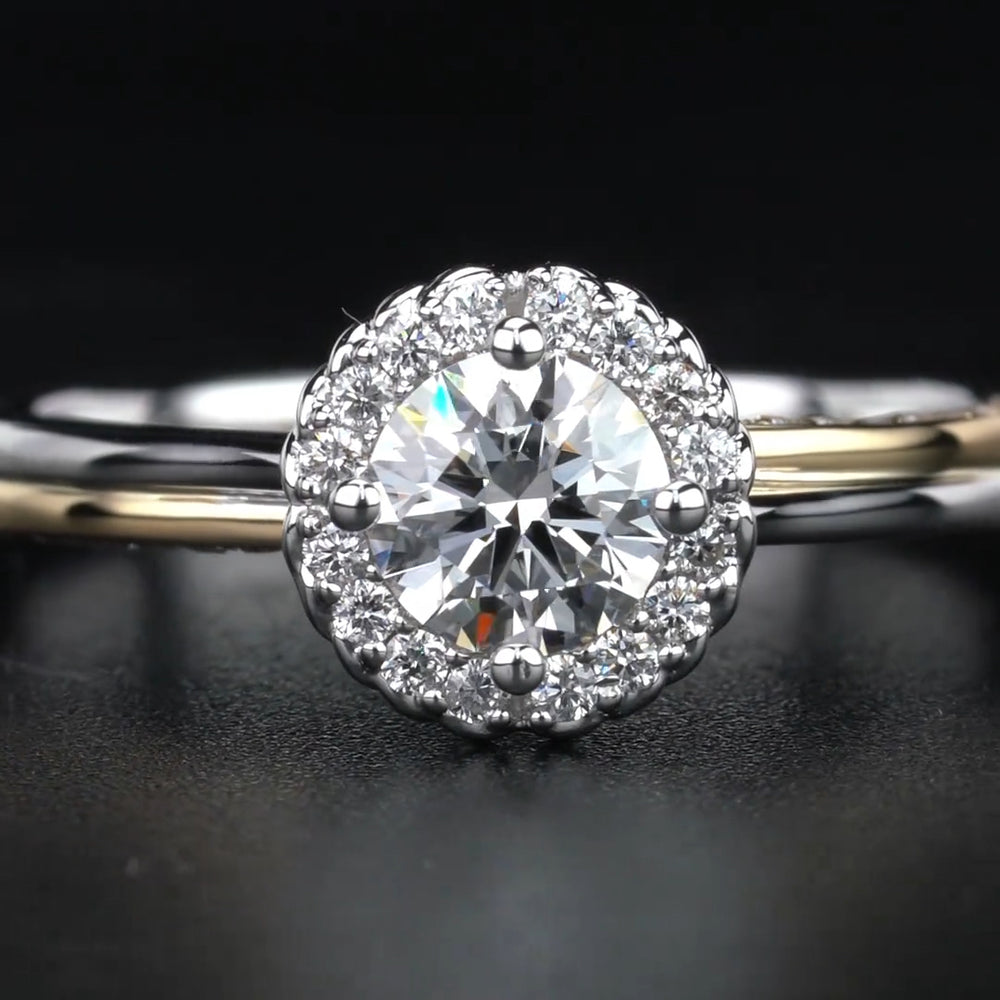 Star Round Cut Moissanite Engagement Ring