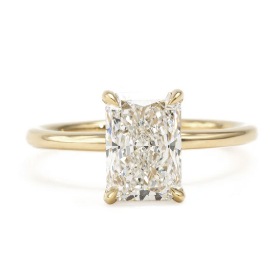 3CT Radiant Cut Solitaire Moissanite Engagement Ring