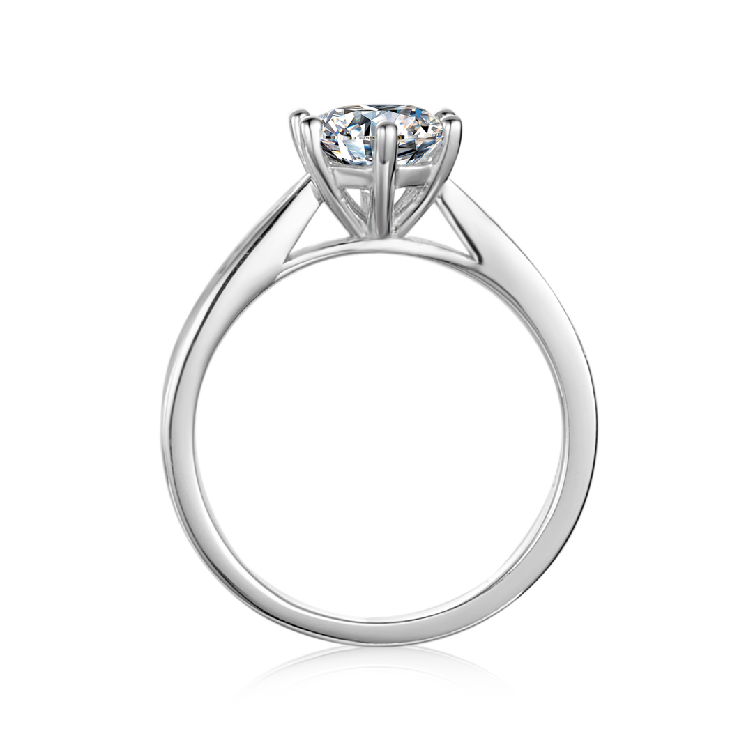 Classic 6 Prongs Design  Moissanite Engagement Ring