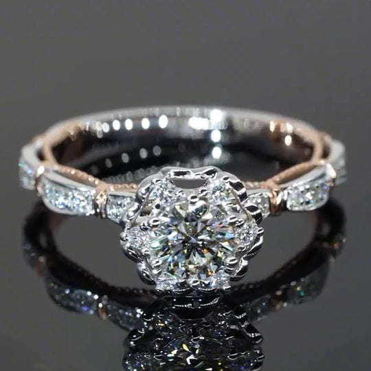 New Arrived Flower Design Moissanite Engagement Ring