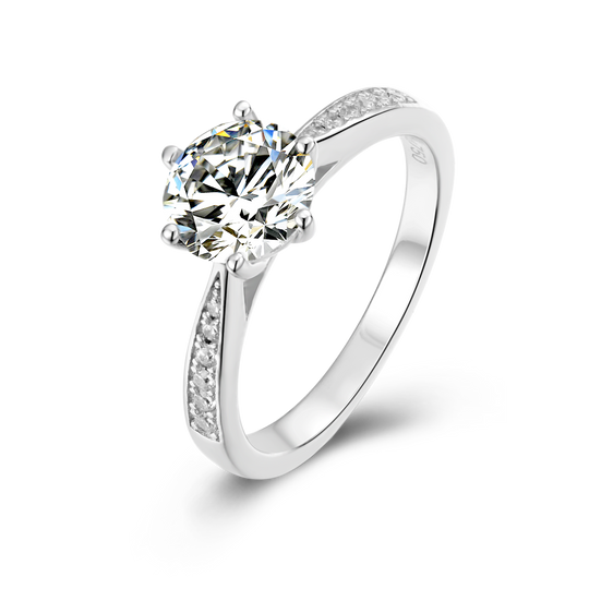 Classic 6 Prongs Design  Moissanite Engagement Ring