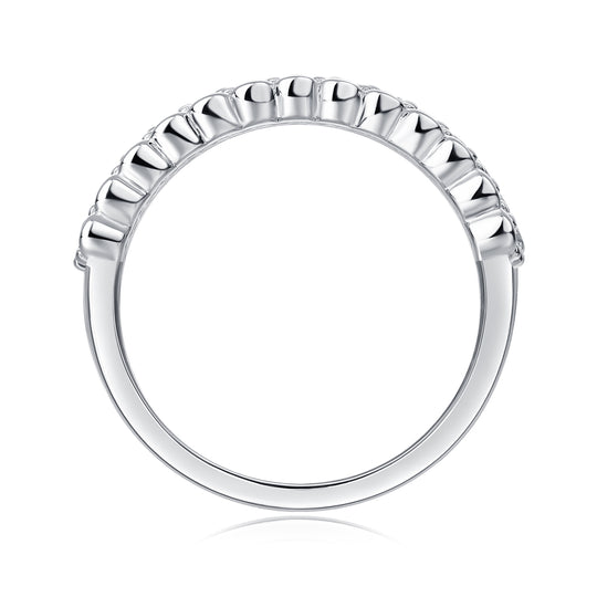 Three Layer Half Eternity Matching Band Wedding Ring