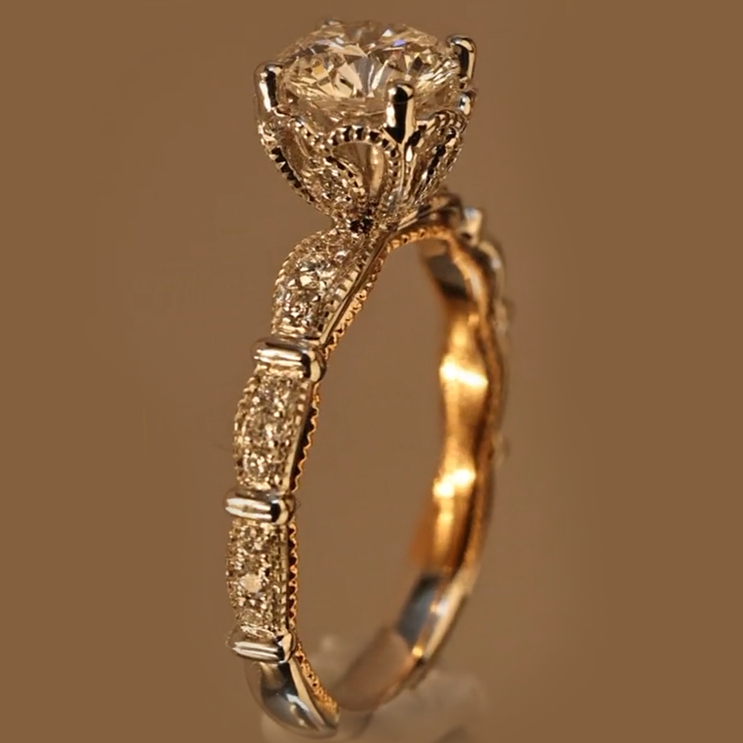 New Arrived Flower Design Moissanite Engagement Ring