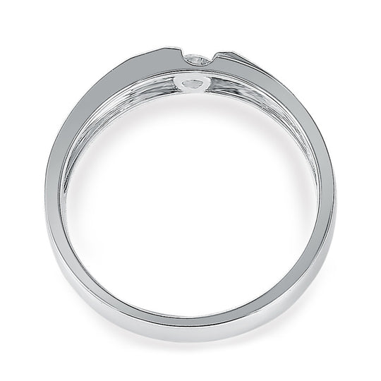 Simple Clip Setting Couple Ring For Women