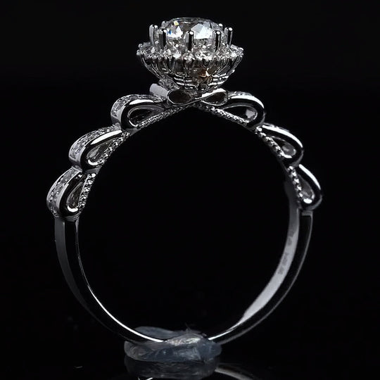 New Arrival Ribbon Design Moissanite Engagement Ring