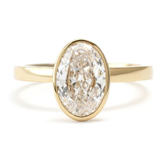 Oval Cut Solitaire Moissanite Engagement Ring