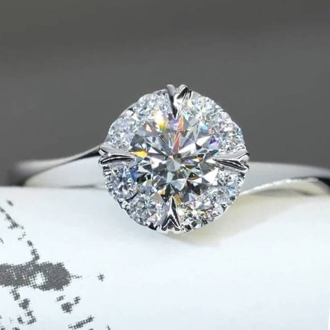 Heart Prong Design Moissanite Engagement Ring