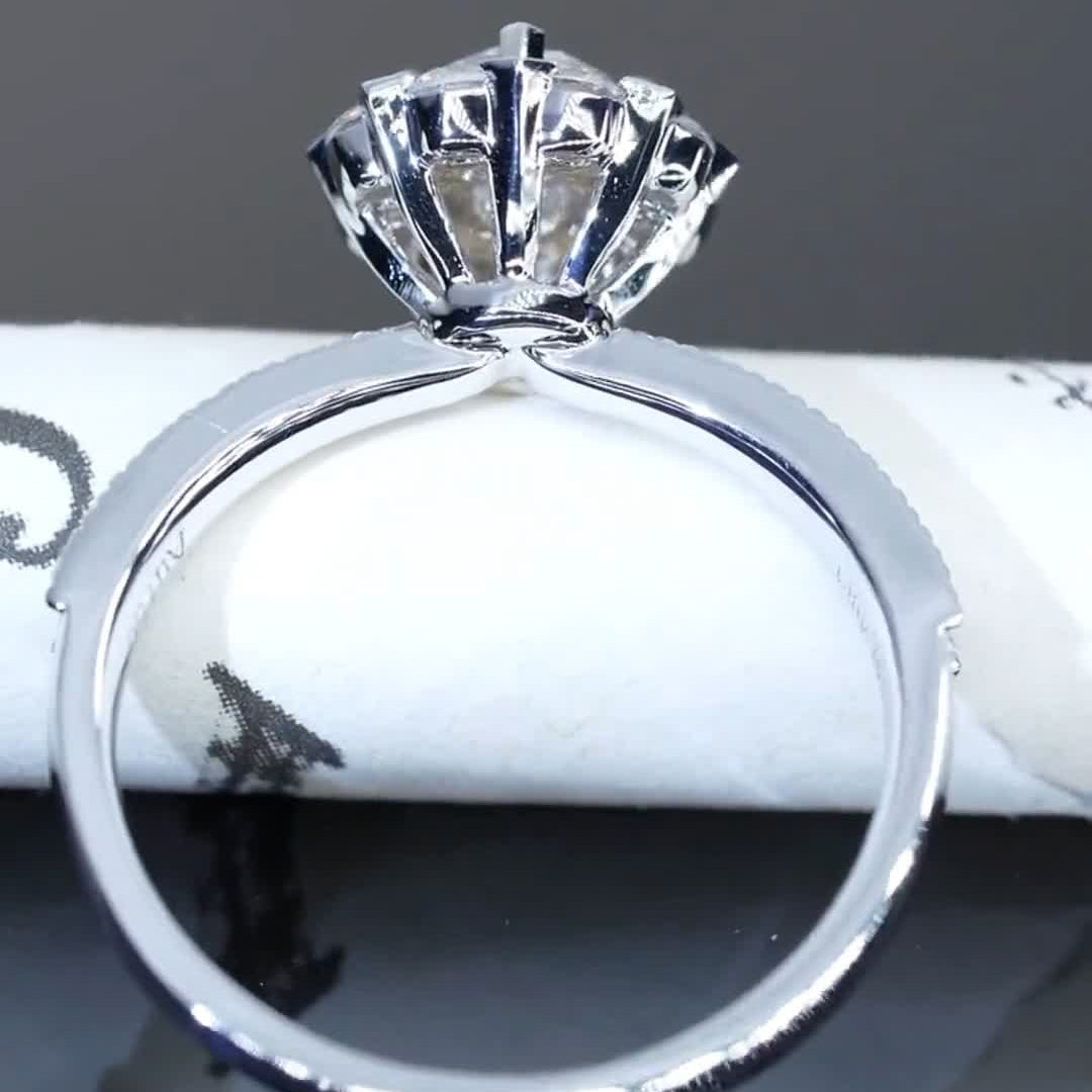 Special Dewdrop Ring Band Design Moissanite Engagement Ring