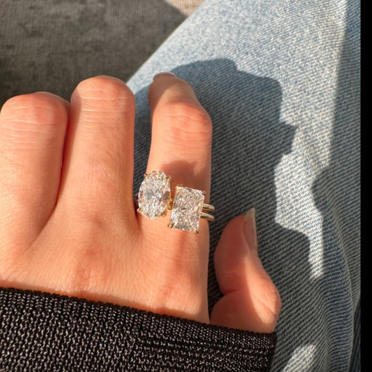 3CT Oval Cut Solitaire Moissanite Engagement Ring
