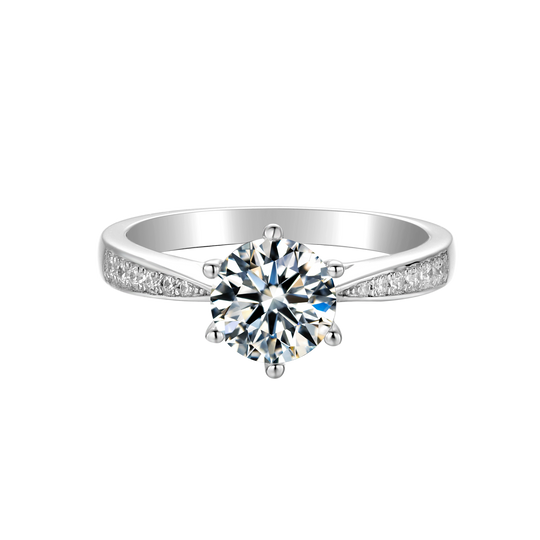 Classic 6 Prongs Design  Moissanite Engagement Ring