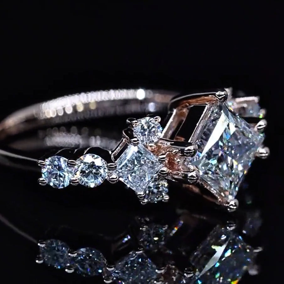 New Arrived Princess Cut Moissanite Engagement Ring