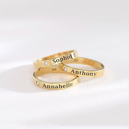 Customize Moissanite Name Ring