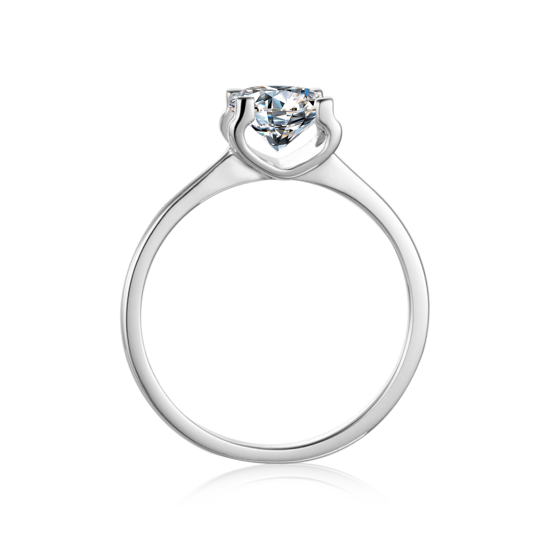 Bull Head Design Solitarie Moissanite Engagement Ring