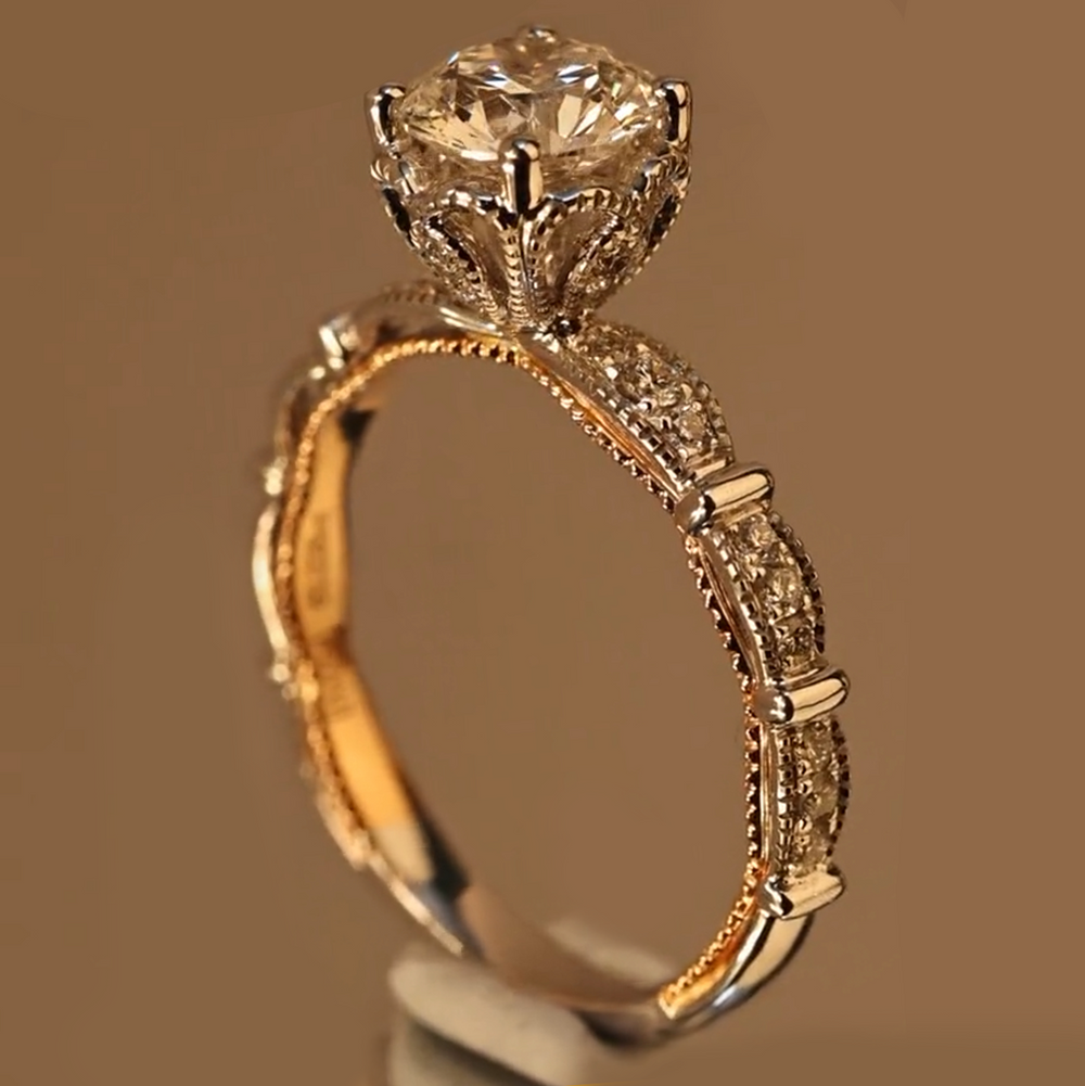 New Arrived Flower Design Moissanite Engagement Ring