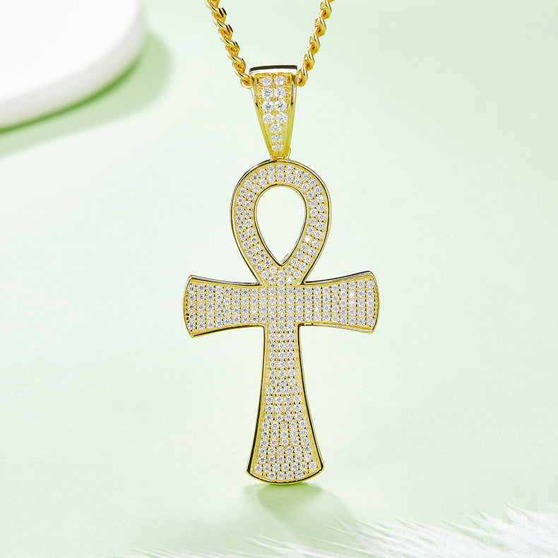 Moissanite Special Cross Pendant Necklace