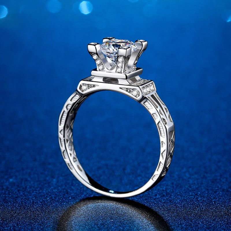 Architectural Design Moissanite Engagement Ring