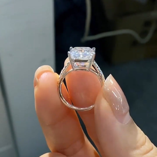 5CT Princess Cut Moissanite Engagement Ring