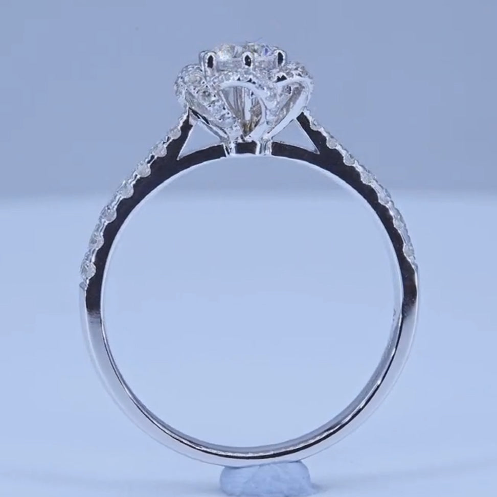 Flower Fountain Design Moissanite Engagement Ring 3