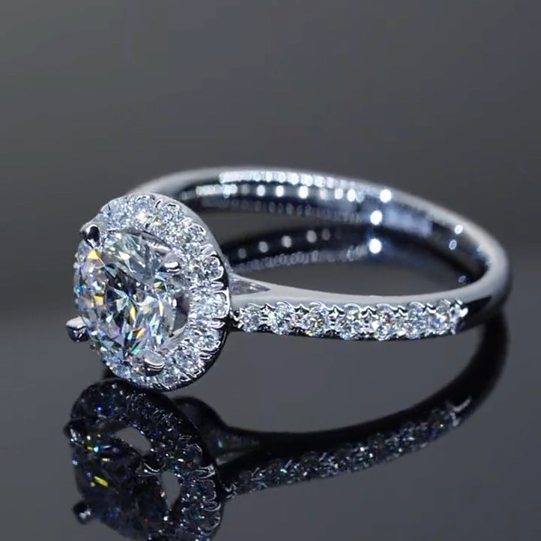 Classic Halo Design Moissanite Engagement Ring