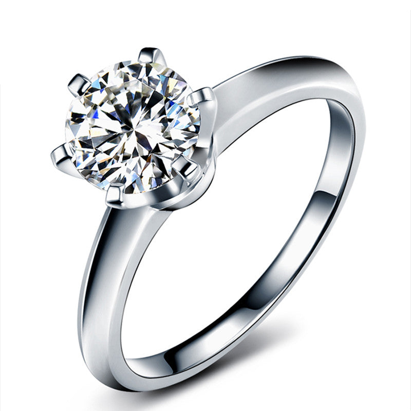 Classic 6 Prongs Solitary  Moissanite Engagement Ring