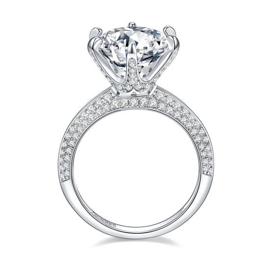 Classic 6 Prongs Iced Out Moissanite Engagement Ring