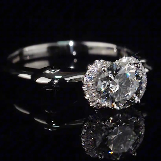 Floral Halo Stacked Setting Moissanite Engagement Ring