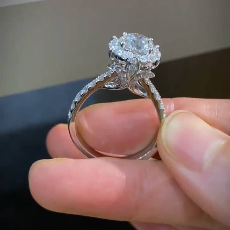 Mermaid Design 2 Moissanite Engagement Ring