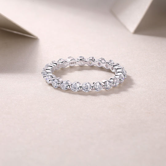 Wedding Band 1.32mm Moissanite Full Eternity Ring