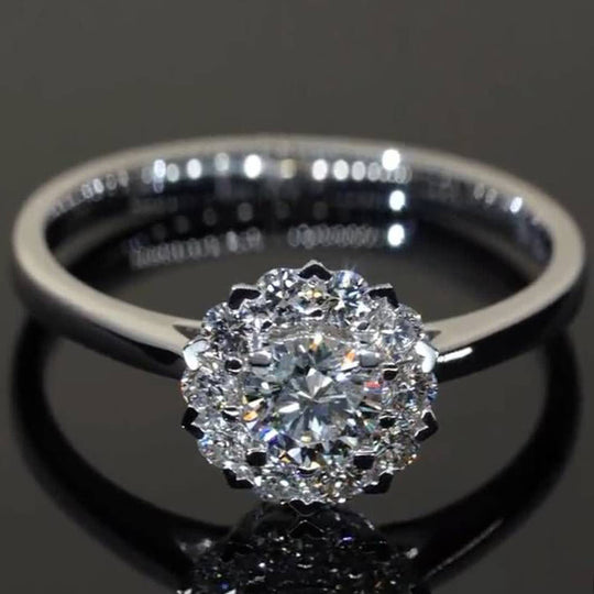 Simple FLower Moissanite Engagement Ring