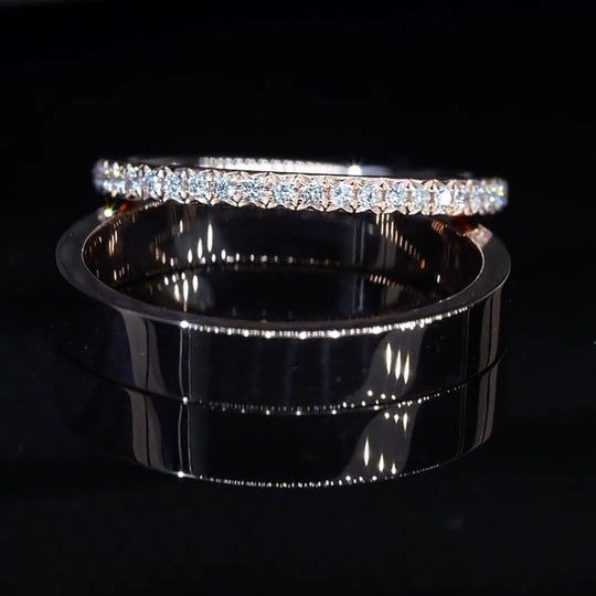 Wedding Band Moissanite Half Eternity Ring