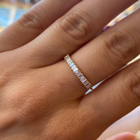 Moissanite Wedding Ring Matching Band 17