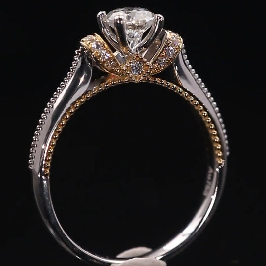 New Arrived Heartfelt 2 Tones Moissanite Engagement Ring