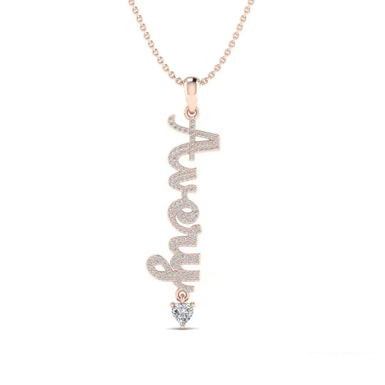 Vertical Design Custom Moissanite Name Necklace