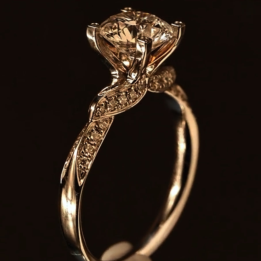 Deluxe Quad-claw Setting design Moissanite Engagement Ring