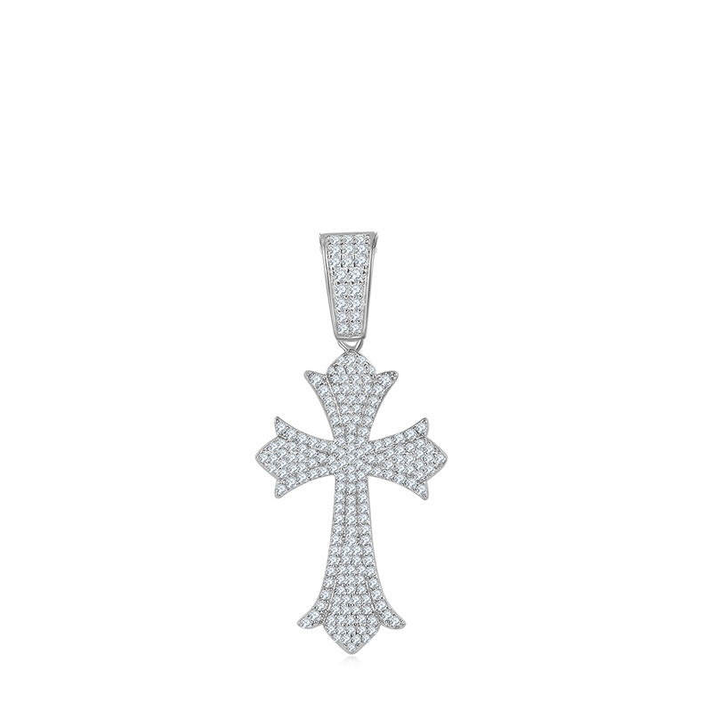 Moissanite Vintage Cross Pendant Necklace