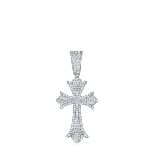 Moissanite Vintage Cross Pendant Necklace